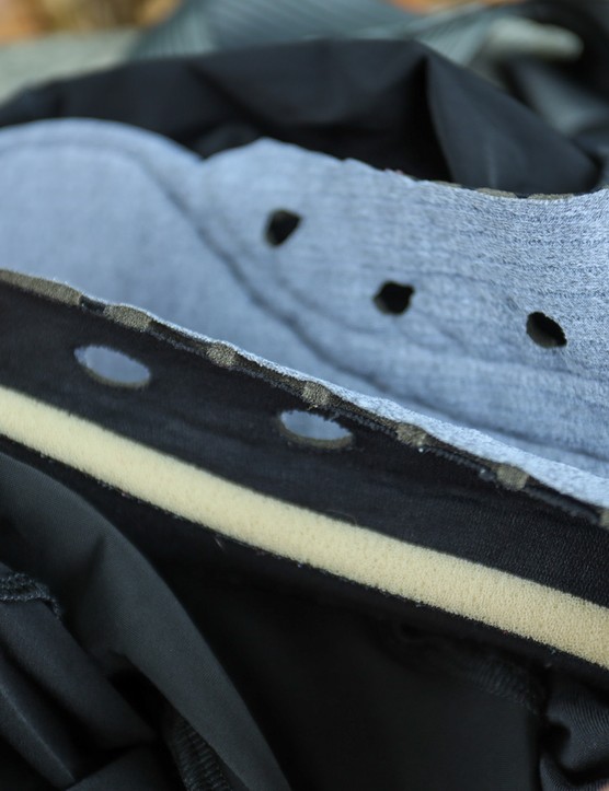 Close up of Assos chamois pad on Equipe RSR S9 Targa bib shorts