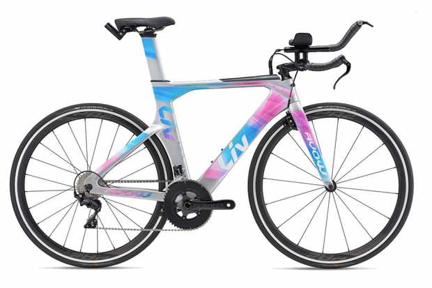 Blue, pink and silver triathlon